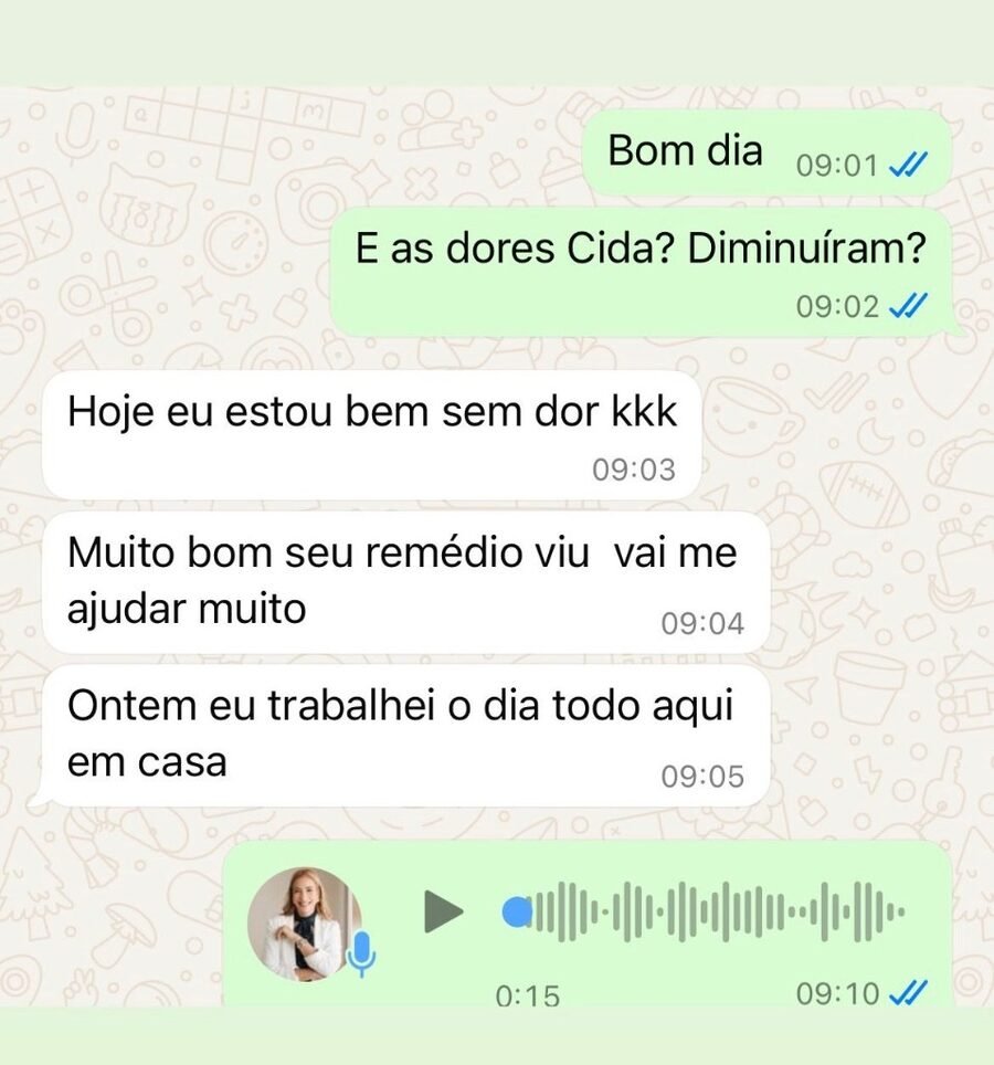 Depoimento Cida: hoje estou bem sem dor — WhatsApp